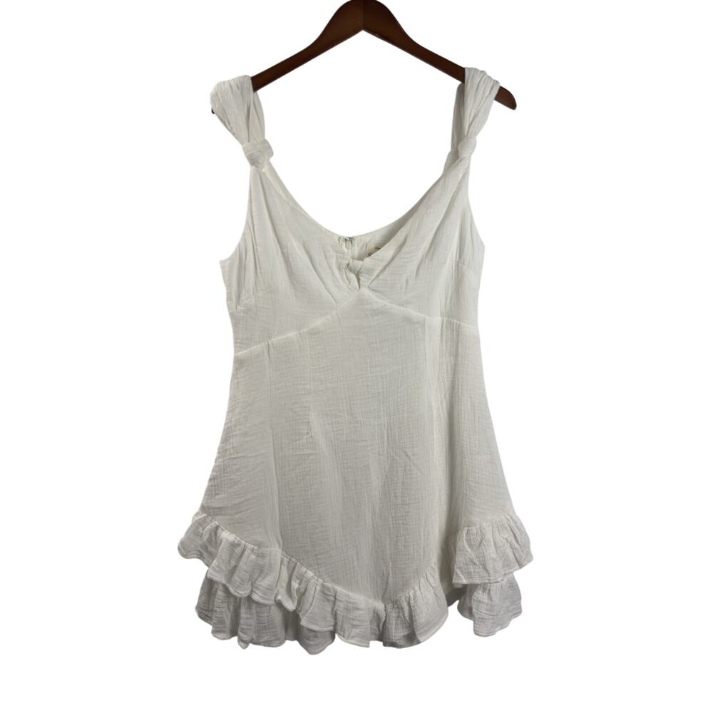 NWT Selfie Leslie Dress White Womans XL Gauze Cottagecore Coastal Beach Wedding